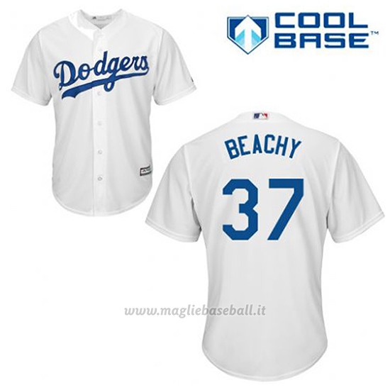 Maglia Baseball Uomo Los Angeles Dodgers Brandon Beachy 37 Bianco 1ªCool Base